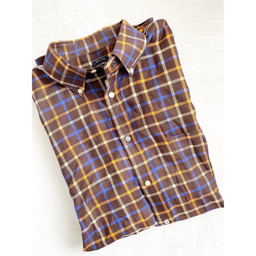 Paul & Shark Yachting Brown Fall Plaid XL Button Down Long Sleeved